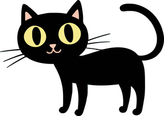 vector illustration of black cat
