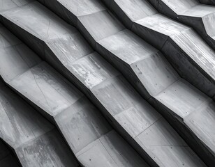 Abstract Gray Architectural Facade.