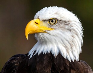 Obraz premium A majestic bald eagle's head in close-up