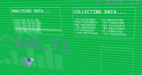 Animation of graphs, charts and financial data processing on transparent background - Powered by Adobe