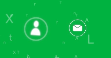 Animation of digital icons and data processing over transparent background - Powered by Adobe