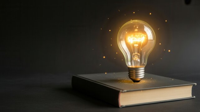 Ignite your imagination with a glowing lightbulb symbolizing brilliant ideas emerging from knowledge and learning