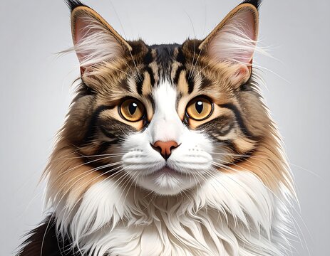 A majestic long-haired cat with golden eyes