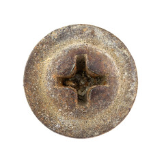 Old screw and nail heads