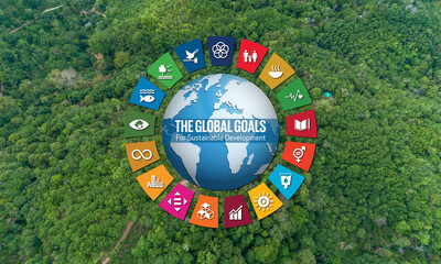 Sustainable Development Goals (SDG) with globe
