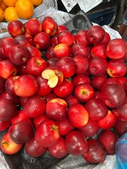 Fresh Royal Gala Apples from New Zealand with Water Droplets at Market
