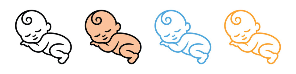 Baby icon vector. nursery decor or birth announcements, conveying innocence and tranquility for new parents symbol. vector illustration.