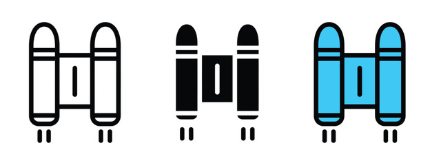 Fototapeta premium Jetpack icon vector. liftoff, perfect for gaming, sci fi, and technology symbol. vector illustration.