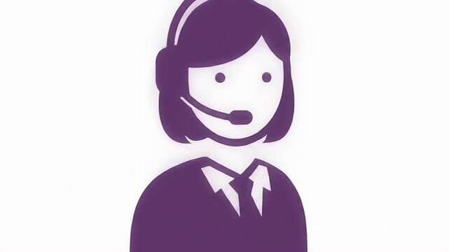 Customer service representative icon with headset and microphone.