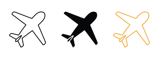 Plane icon vector. travel designs or aviation themes symbol. vector illustration.