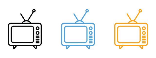 Television icon vector. media, entertainment, and vintage design symbol. vector illustration.