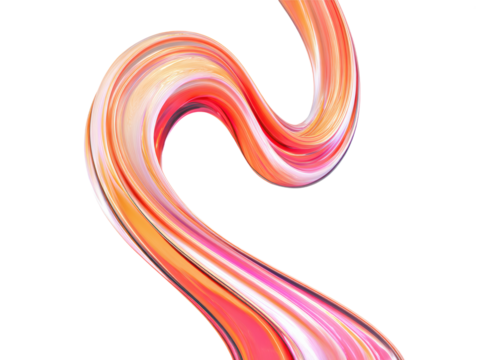 Glowing Rainbow Energy Waves on White Background, High Contrast, Smooth Curves, Futuristic Design Aesthetic