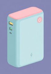 Modern portable power bank with minimalist design and pastel aesthetics