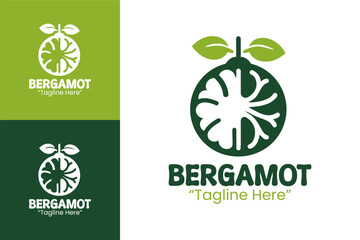 Bergamot Logo Modern Citrus Essential Oil Icon
