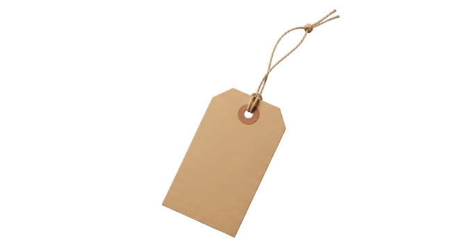 Blank Brown Paper Tag Isolated featuring tag, label, blank, brown, paper high quality realistic mockup minimalist