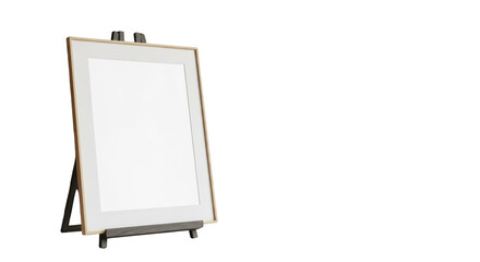 Blank Frame on Easel Display featuring frame, easel, blank, white, canvas perfect for branding and presentation