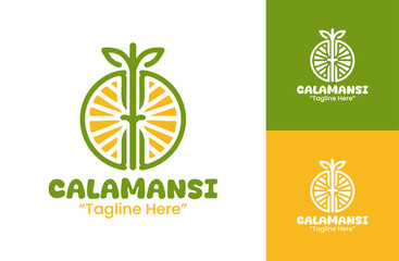 Calamansi Logo Abstract Citrus Icon Template