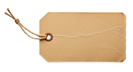 Blank Vintage Brown Paper Tag featuring tag, paper, brown, blank, vintage isolated on white background professional