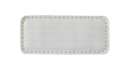 Blank White Fabric Label with Stitched Border featuring label, blank, white, fabric, textile professional design for