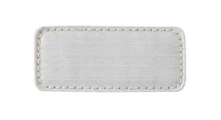 Blank White Fabric Label with Stitched Border featuring label, blank, white, fabric, textile professional design for