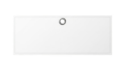 Blank White Rectangular Tag with Metal Grommet featuring white, blank, empty, rectangle, rectangular minimalist style for