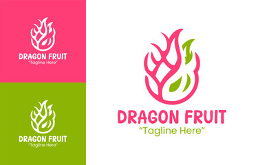 Dragon Fruit Logo Clean Fresh Tropical Symbol