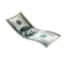 Floating Dollar Bill On Black Background