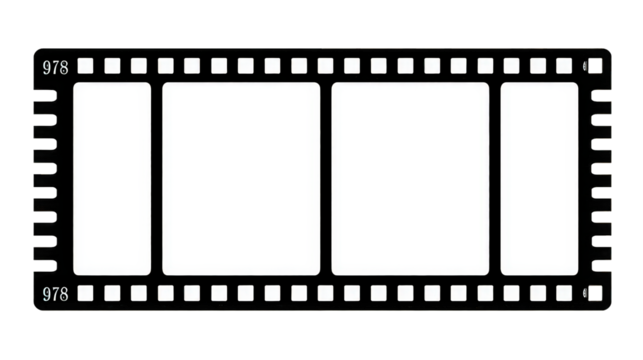 Blank Filmstrip Frames on Transparent Background - Powered by Adobe