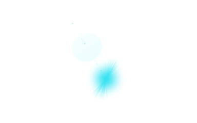 Handmade Cyan Abstract Flares PNG – Dual Circle Motion Graphic with Brushstroke Texture on Transparent Background