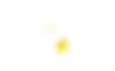Handmade Yellow Abstract Flares PNG – Dual Circle Splatter Graphic with Textured Edges on Transparent Background