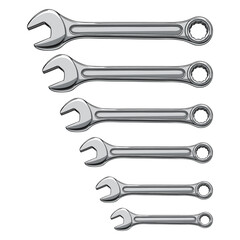 Set of Ring wrench with white background