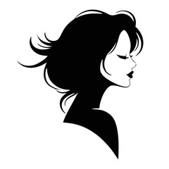 silhouette of a woman on white background 