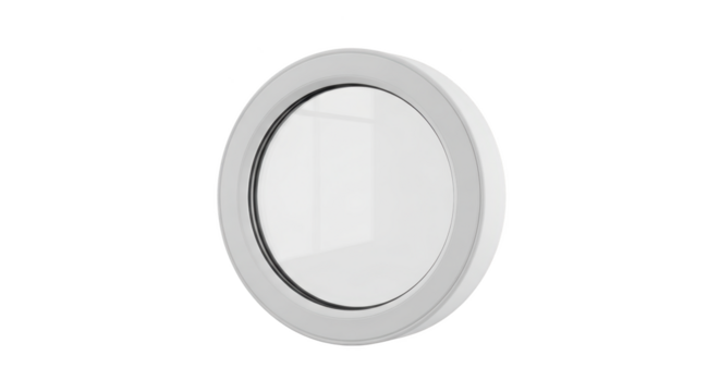 Modern circular porthole window on a white background featuring window, round, circular, porthole, oculus isolated on