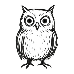 Obraz premium PNG Hand-drawn owl illustration art.