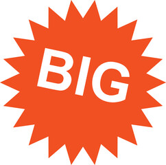 Big sale banner with orange starburst background for promotion retail