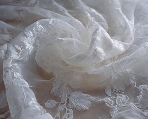 Delicate White Lace Fabric Texture