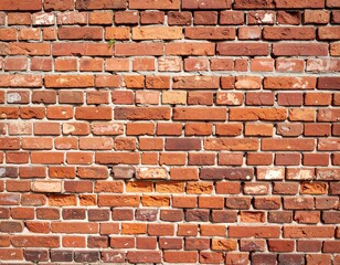 Obraz premium A rustic and weathered red brick wall