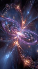 Abstract Colorful Cosmic Galaxy