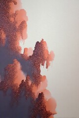 Abstract Watercolor Landscape Painting With Pink And Purple Hues
