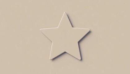 Simple, five-pointed star shape, flat design, solid color,  red,  white