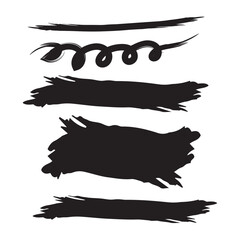 Vector art of set of black grunge brush strokes, perfect for adding a touch of artistic flair to designs