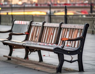 Park Bench Outdoor Seating Wooden.