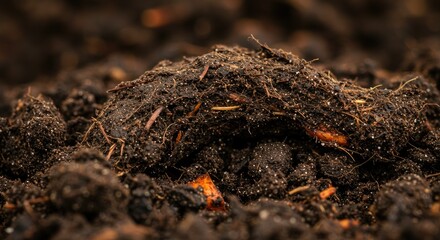 Close-up Macro Shot of Rich Organic Soil Texture
