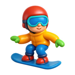 PNG Colorful cartoon snowboarder figurine