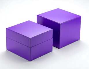 Two identical purple square boxes