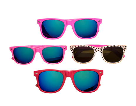 Funky Pastel Pink Sunglasses with Blue Lenses Pop Art Style