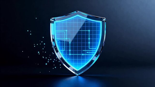 Blue shield with circuit pattern