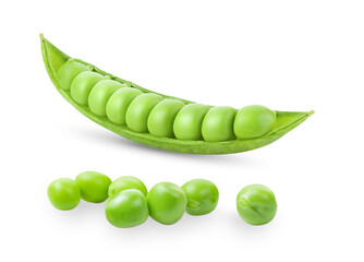 Green peas isolated on transparent png ( image from camera )