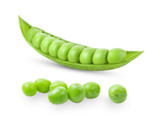 Green peas isolated on transparent png ( image from camera )