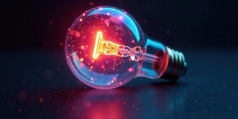 Illuminated Glass Sphere with Glowing Filament A Study in Light and Color